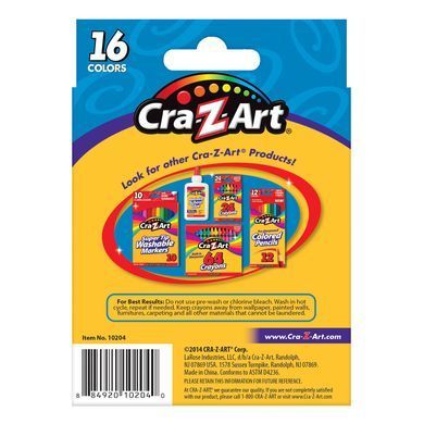 Cra-Z-Art Крейда воскова Cra-Z-Art легкозмивна, велика, 16шт 10204CRA фото
