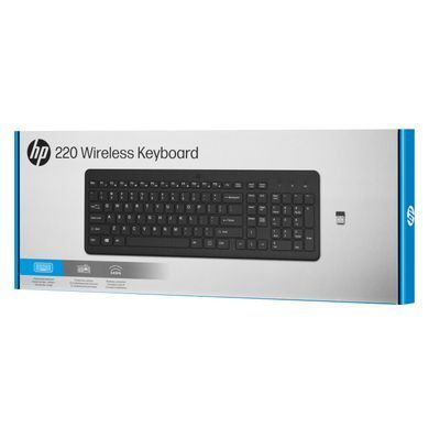 HP Клавіатура мембранна 220, 104key, WL, EN/UK, чорний 805T2AA фото