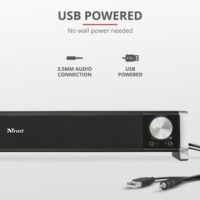 Акустична система (Звукова панель) Trust Asto for PC & TV USB Black 21046_TRUST фото
