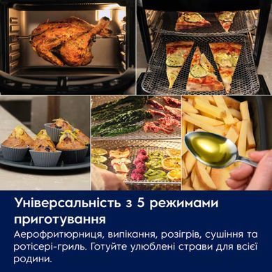 Electrolux Мультипіч 1800Вт, чаша-12л, сенсорне керування, 12 авто. програм, віконце, пластик, чорний EAF12B фото