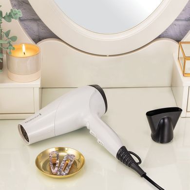 Remington Фен Ionic Dry, 2200Вт, 3 режими,турмалинова іоніз-я, хол. обдув, білий D3194 фото