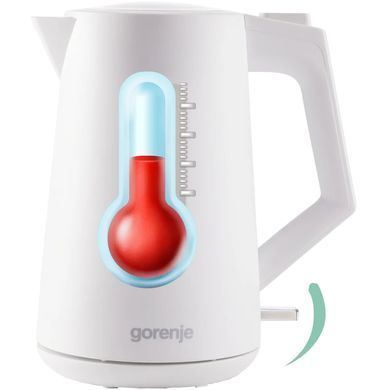 Gorenje Електрочайник 1.7л, Strix контроль, білий матовий K17OPW фото