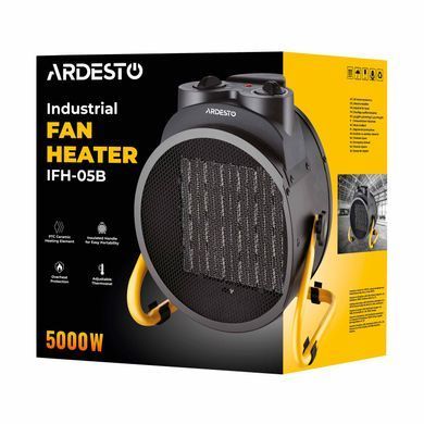 ARDESTO Теплова гармата електрична IFH-05B 5 кВт, 50 м2, 470 м3/г, керамічний. нагрів. елемент, IP20, мех. керування IFH-05B фото