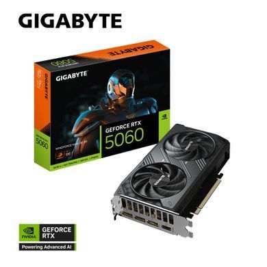 Gigabyte Відеокарта GeForce RTX 5060 8GB GDDR7 WINDFORCE 2 OC MAX GV-N5060WF2MAX_OC-8GD фото
