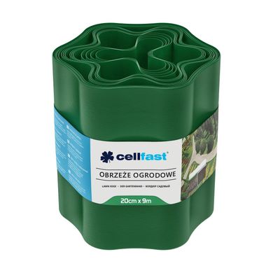 Стрічка газонна Cellfast, бордюрна, хвиляста, 20см x 9м, зелений 30-003H фото
