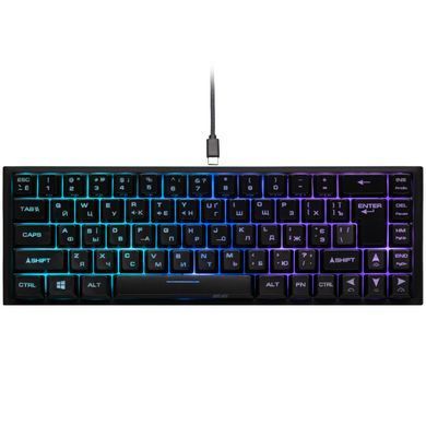 Клавіатура 2E GAMING KG350 RGB 68key USB Black UKR 2E-KG350UBK фото