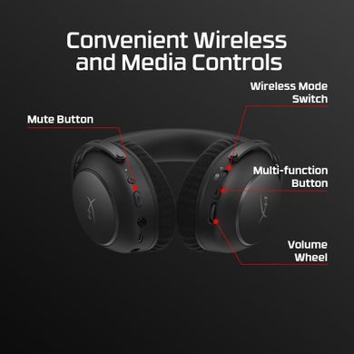 HyperX Гарнітура ігрова Cloud Alpha 2 WL/BT/mini-jack/USB-A/USB-C, 0.5м/1.5м, чорний AJ5C7AA фото