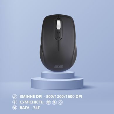 2E Миша MF225 Silent, WL/BT, чорний 2E-MF225WBK фото