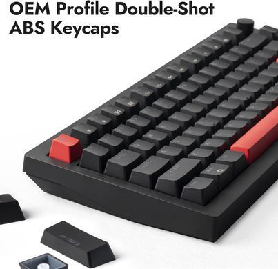 Lemokey Клавиатура механическая X4 84Key, Keychron Red, USB-A, QMK/VIA, Hot-Swap, EN/UKR, Red led, чорний X4-A1-UA фото