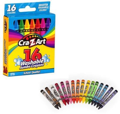 Cra-Z-Art Крейда воскова Cra-Z-Art легкозмивна, велика, 16шт 10204CRA фото