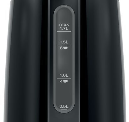 Bosch Електрочайник, 1.7л, метал, чорний TWK3P423 фото