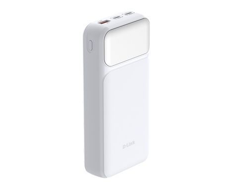 D-Link Аккумулятор портативний литій-ионний Power Bank 20000мАч, 65Вт PD 3.0, QC 3.0, 2xUSB-C, 1xUSB-A з дисплеем, белий DPP-201 фото