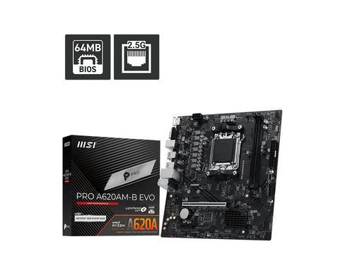 MSI Материнcька плата PRO A620AM-B EVO sAM5 A620 2xDDR5 M.2 HDMI D-Sub mATX 911-7E36-001 фото