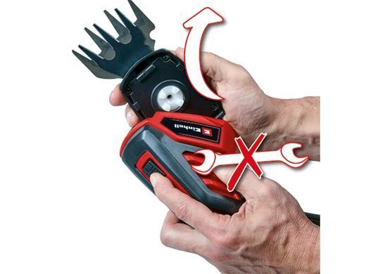 Einhell Ножиці для трави і кущів акумуляторні GC-CG 36/70 Li, 3.6В, акб 2Аг, різ 7/11см, крок різу 8мм, телескопічна ручка, 0.61 кг 3410360 фото