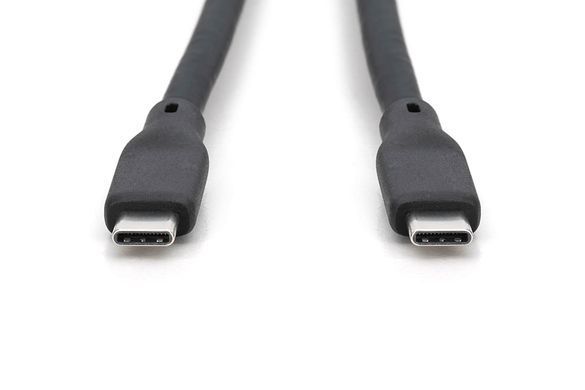 Digitus Кабель DIGITUS USB-C > USB-C заряджання/синхронізації, USB4 2.0, 80G, 240W, 16K, силіконовий, 0.5м, чорний AK-300350-005-S фото
