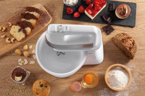Gorenje Міксер стаціонарний 500Вт, насадки-4, чаша-пластик, 3л, білий M500DCS фото