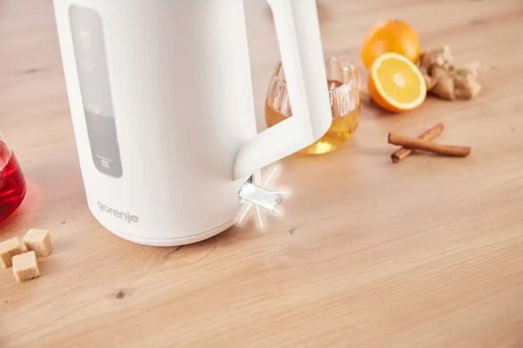 Gorenje Електрочайник 1.7л, Strix контроль, білий матовий K17OPW фото