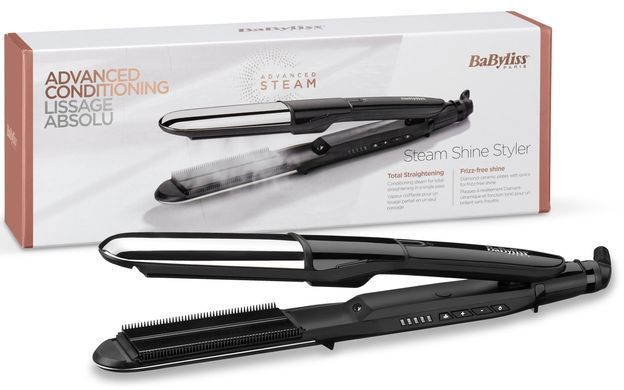 BaByliss Випрямляч, 67Вт, темп.режимів-5, 150-235С, кераміка, чорний ST496E фото