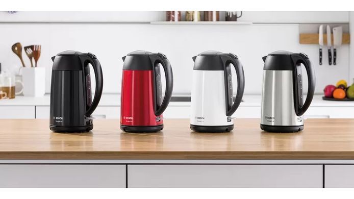 Bosch Електрочайник, 1.7л, метал, чорний TWK3P423 фото