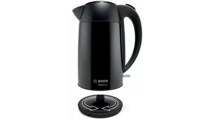 Bosch Електрочайник, 1.7л, метал, чорний TWK3P423 фото