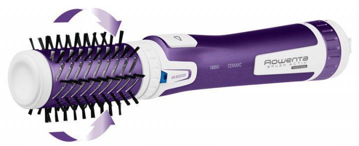 Rowenta Фен-щітка Brush Activ Volume&Shine, 1000Вт, 2 режими, іоніз-я, хол. обдув, оберт. насадок, кераміка, фіолетовий CF9530F0 фото