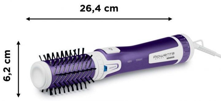 Rowenta Фен-щітка Brush Activ Volume&Shine, 1000Вт, 2 режими, іоніз-я, хол. обдув, оберт. насадок, кераміка, фіолетовий CF9530F0 фото
