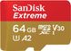 Карта пам'яті SanDisk microSD 64GB C10 UHS-I U3 R170/W80MB/s Extreme V30 + SD 1 - магазин Coolbaba Toys
