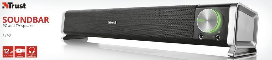 Акустична система (Звукова панель) Trust Asto for PC & TV USB Black 21046_TRUST фото