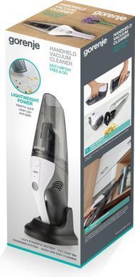 Gorenje auto VC Gorenje, 100W, dust cont -0.5L, charging station, battery operation up to 20min, nozzles - 3 шт, black MVC148FGW фото