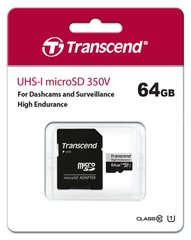 Карта памяти Transcend microSD 64GB C10 UHS-I U1 High Endurance (85TB) TS64GUSD350V фото