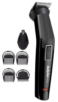 BaByliss Набір для стрижки, для бороди, вусів, голови і носа, акум., вібраційний мотор, насадок-6, сталь, чорний MT725E фото