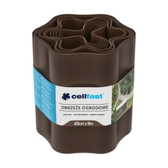 Стрічка газонна Cellfast, бордюрна, хвиляста, 20см x 9м, коричневий 30-013H фото