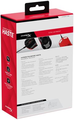 Миша HyperX Pulsefire Haste USB, Black/Red 4P5E3AA фото