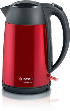 Bosch Электрочайник, 1.7л, металл, красный TWK3P424 фото