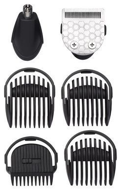 BaByliss Набір для стрижки, для бороди, вусів, голови і носа, акум., вібраційний мотор, насадок-6, сталь, чорний MT725E фото