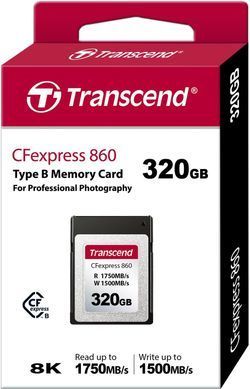 Transcend Карта пам'яті Transcend CFexpress 320GB Type B R1750/W1500MB/s TS320GCFE860 фото
