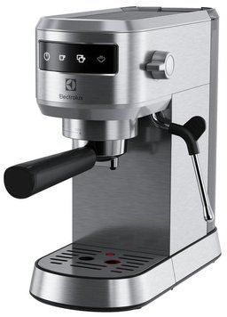 Electrolux Кавоварка рожкова, 1л, мелена, ручний капуч, LED-дисплей, підігрів чашок, нерж E6EC1-6ST фото