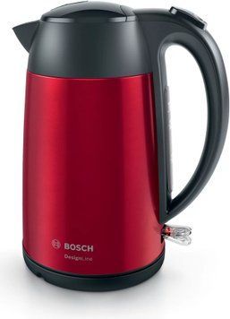 Bosch Электрочайник, 1.7л, металл, красный TWK3P424 фото