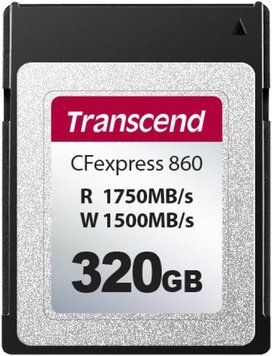 Transcend Карта пам'яті Transcend CFexpress 320GB Type B R1750/W1500MB/s TS320GCFE860 фото