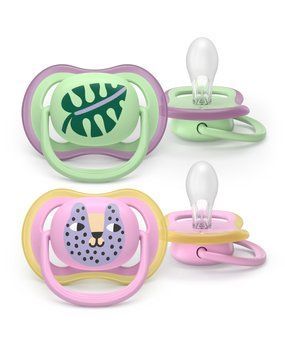AVENT Пустушка Avent Ultra Air, 6-18 міс., 2шт, дизайн для дівчат. SCF087/13 фото