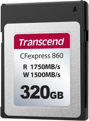 Transcend Карта пам'яті Transcend CFexpress 320GB Type B R1750/W1500MB/s TS320GCFE860 фото