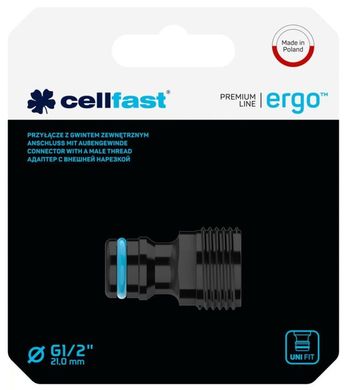 Конектор для крана Cellfast ERGO 1/2' із зовнішнім різьбленням (блістер) 53-230 фото