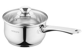 Ківш Ardesto Gemini Gourmet Spoleto, скляна кришка, 1.6 л, нержавіюча сталь AR1916GSS фото