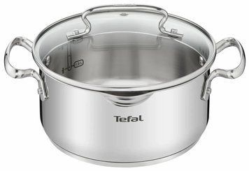 Tefal Tefal DUETTO+ saucepan, 2.9L, with lid, stainless steel, glass G7194456 фото