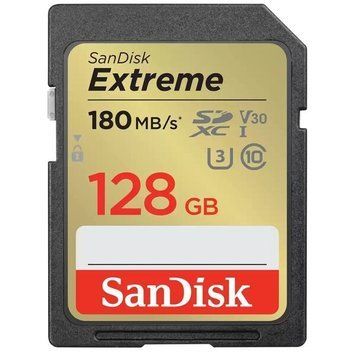 SanDisk Карта памяти SD 128GB C10 UHS-I U3 R180/W90MB/s Extreme V30 SDSDXVA-128G-GNCIN фото