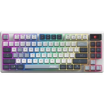 MSI Клавіатура механічна FORGE GK600 TKL W SKY UA 104key, mechanical Linear, USB-A, Wireless, Bluetooth, EN/UKR/RU, RGB, білий S11-43UAP01-HH9 фото