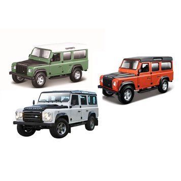 Автомодель - LAND ROVER DEFENDER 110 (ассорти белый, оранжевый металлик 1:32) 18-43029 фото