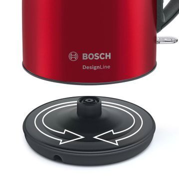 Bosch Электрочайник, 1.7л, металл, красный TWK3P424 фото