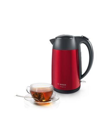 Bosch Электрочайник, 1.7л, металл, красный TWK3P424 фото