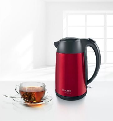 Bosch Электрочайник, 1.7л, металл, красный TWK3P424 фото